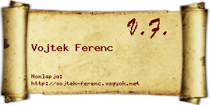 Vojtek Ferenc névjegykártya